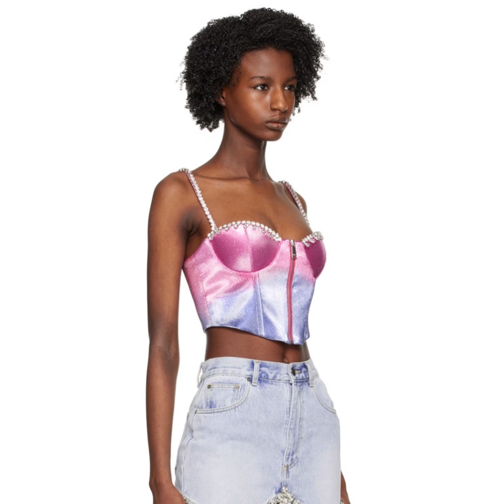 Area Pink & Blue Ombré Corset top